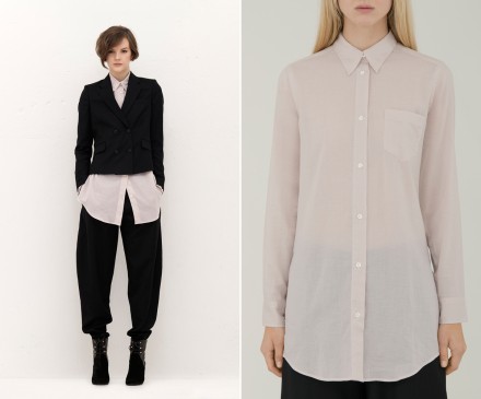 Filippa K f/w 2009 / lähikuvassa Crepe Long Shirt