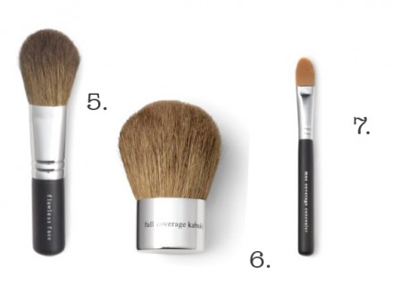 5) Flawless Application Face Brush, 6) Full Coverage Kabuki Brush, 7) Maximum Coverage Concealer Brush