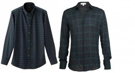 +J Slim Fit Twill Check Shirt vs. Helmut Lang Crinkled Shirt