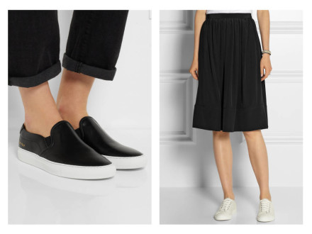Common Projects slip-ons & Elisabeth and James silk skirt