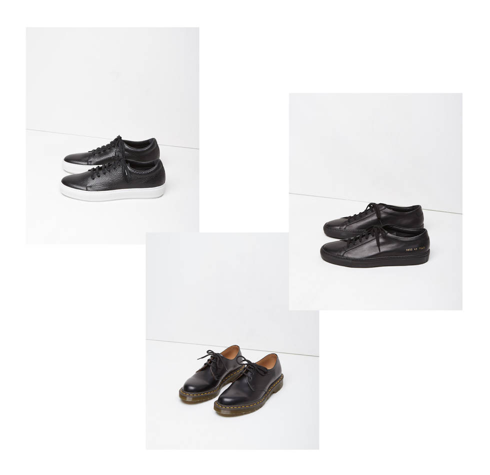 Acne Studios Adriana Grain Sneaker / Comme des Garçons x Dr. Martens Vintage 1461 Shoe / Woman by Common Projects Original Achilles Low Sneaker